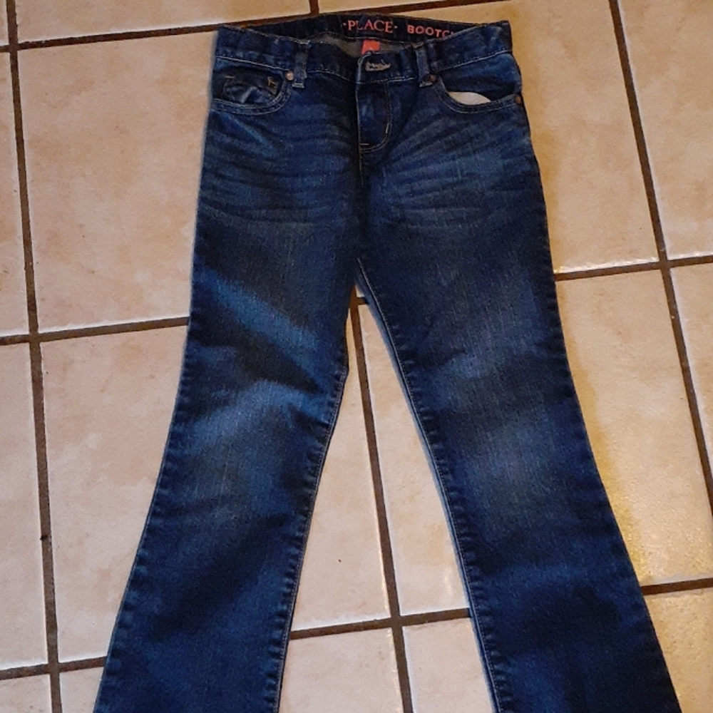 Girls Dark Wash Bootcut Jeans
